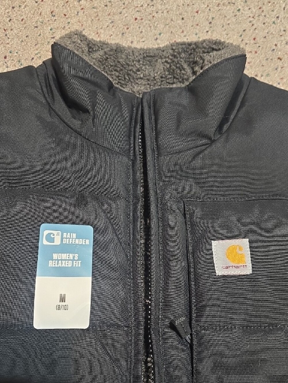 Carhartt Women's Black Quilted Insulated Vest with Sherpa Collar - Picture 2 of 4